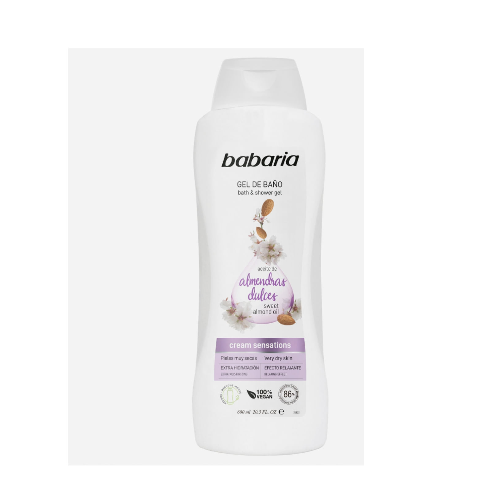 GEL BANO BABARIA ALMENDRAS*600ML