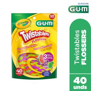 Flossers Gum Twistables Sabor Frutas X 40Und