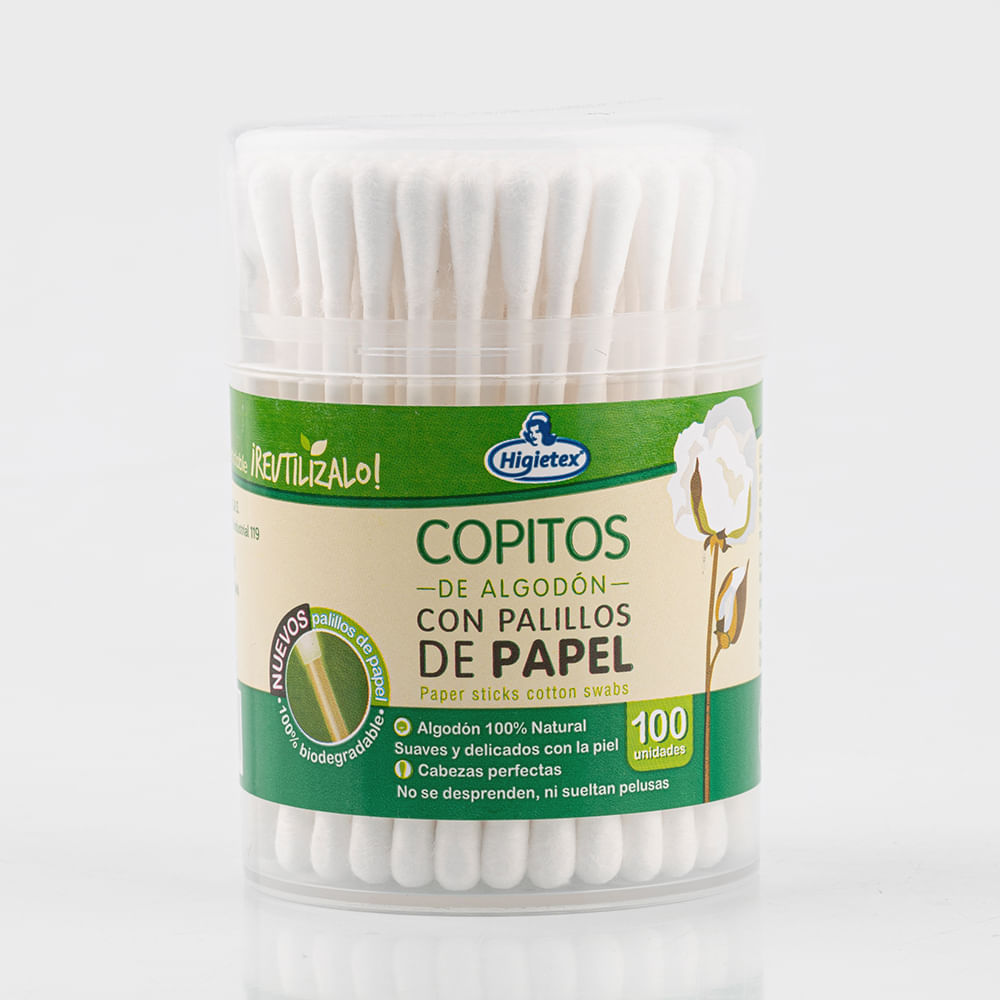 COPITOS ALGODON ECOLOGICO HIGIETEX*100UN