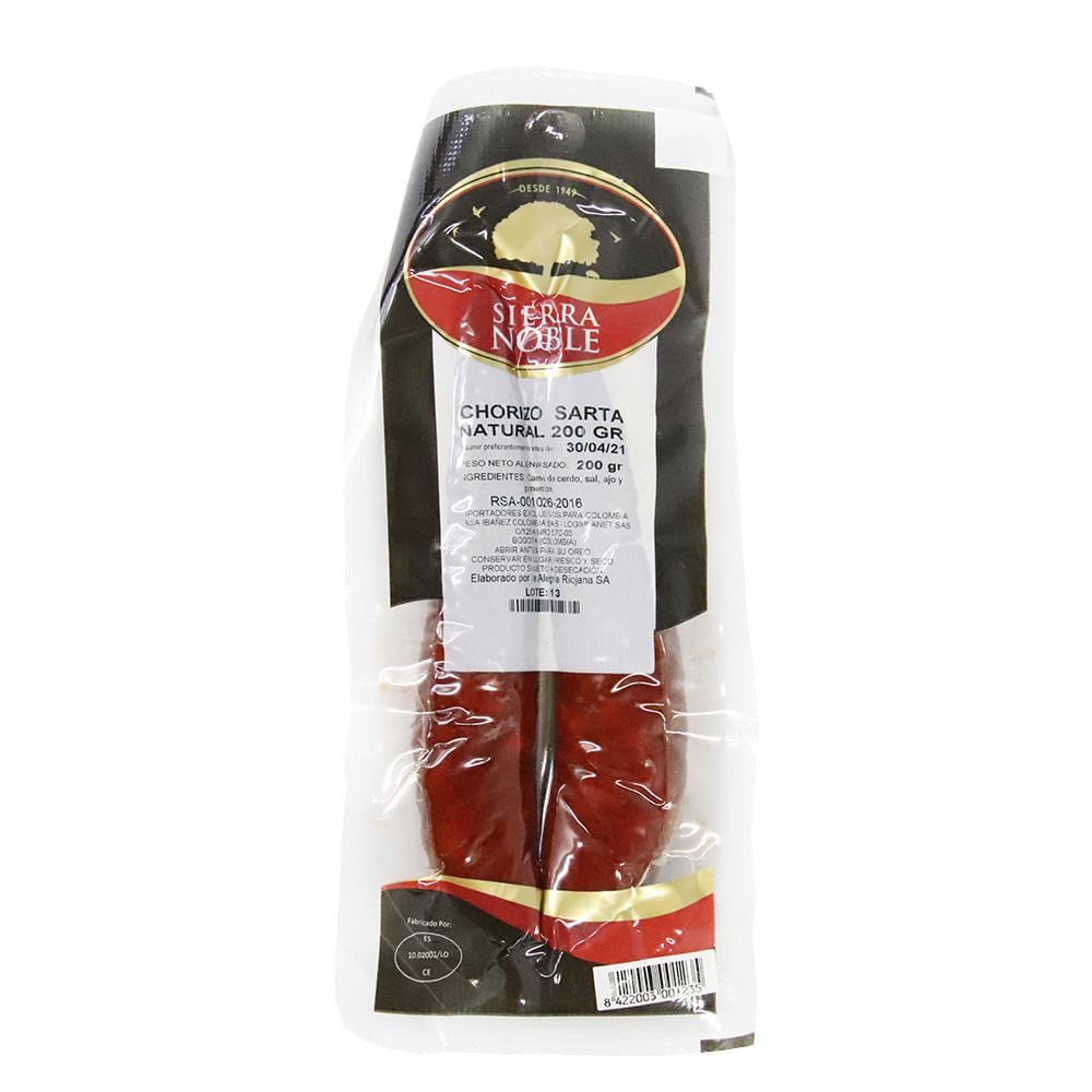 CHORIZO SARTA NATURAL x 200GR