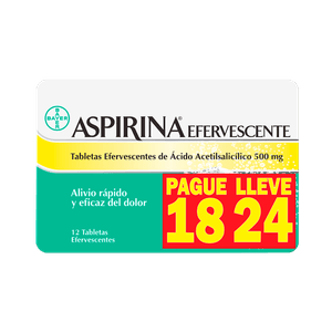 Aspirina Efervescente Pague 18 Lleve 24U