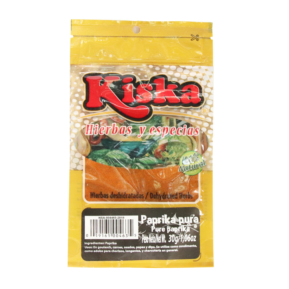 PAPRIKA BOLSA  KISKA  x 30GR