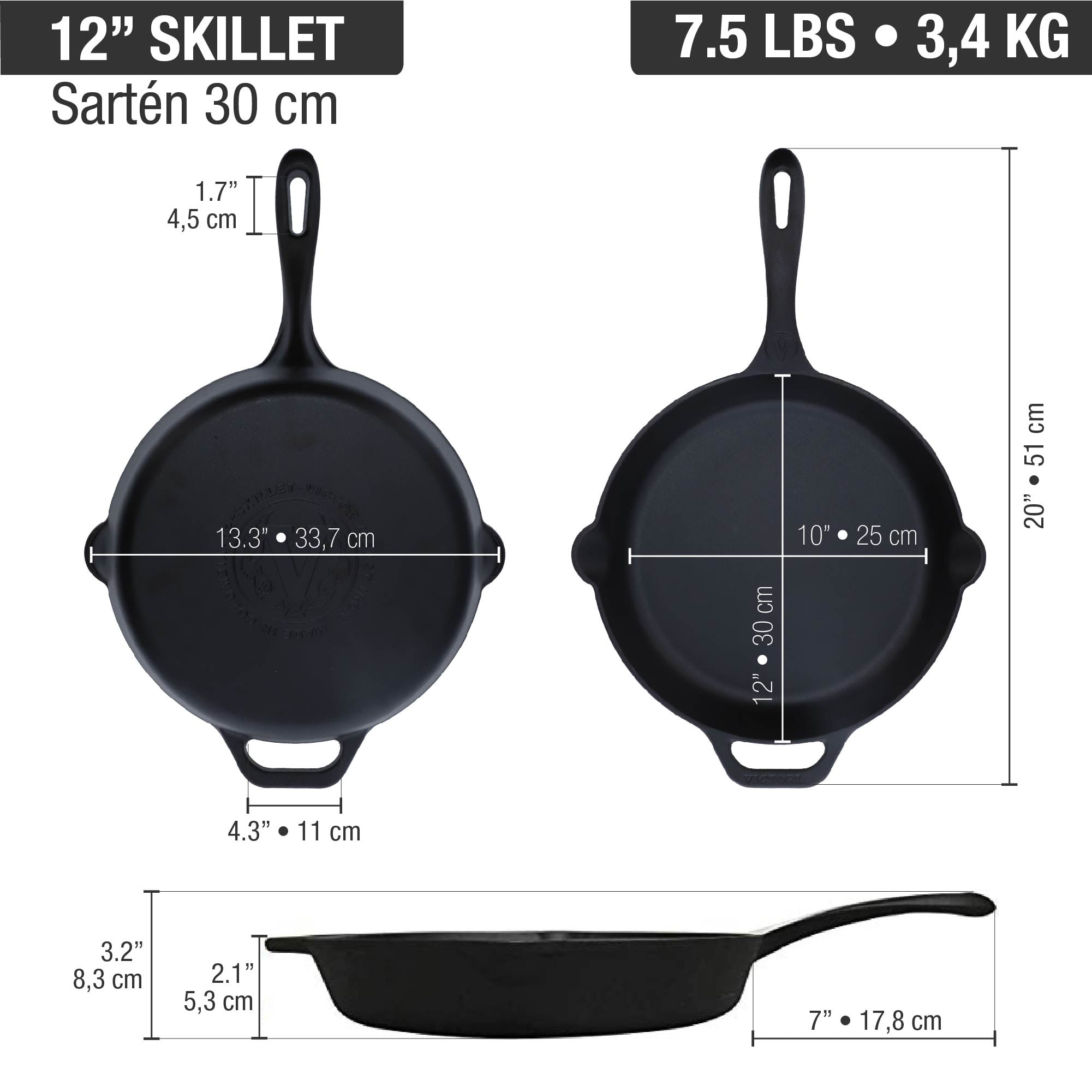 SARTEN VICTORIA 30 CM ESMALTADO