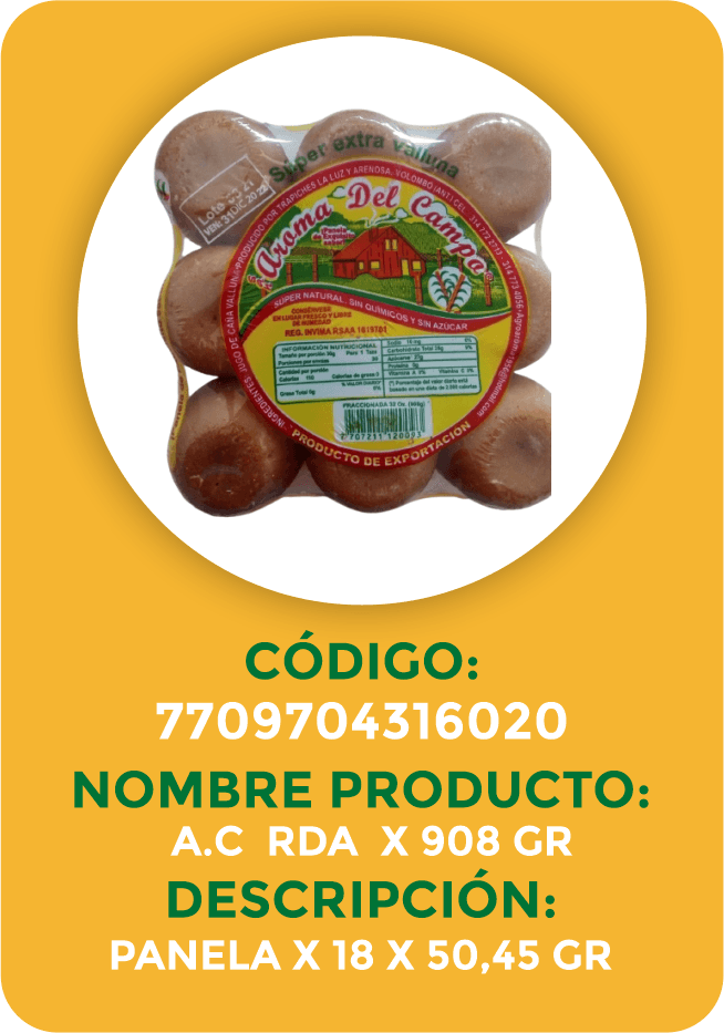 PANELA REDONDA AROMA DEL CAMPO 18x908GR