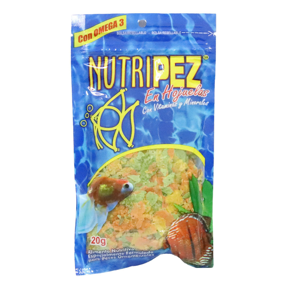 ALIMENTO PECES NUTRIPEZ EN HOJUELA*20GRS