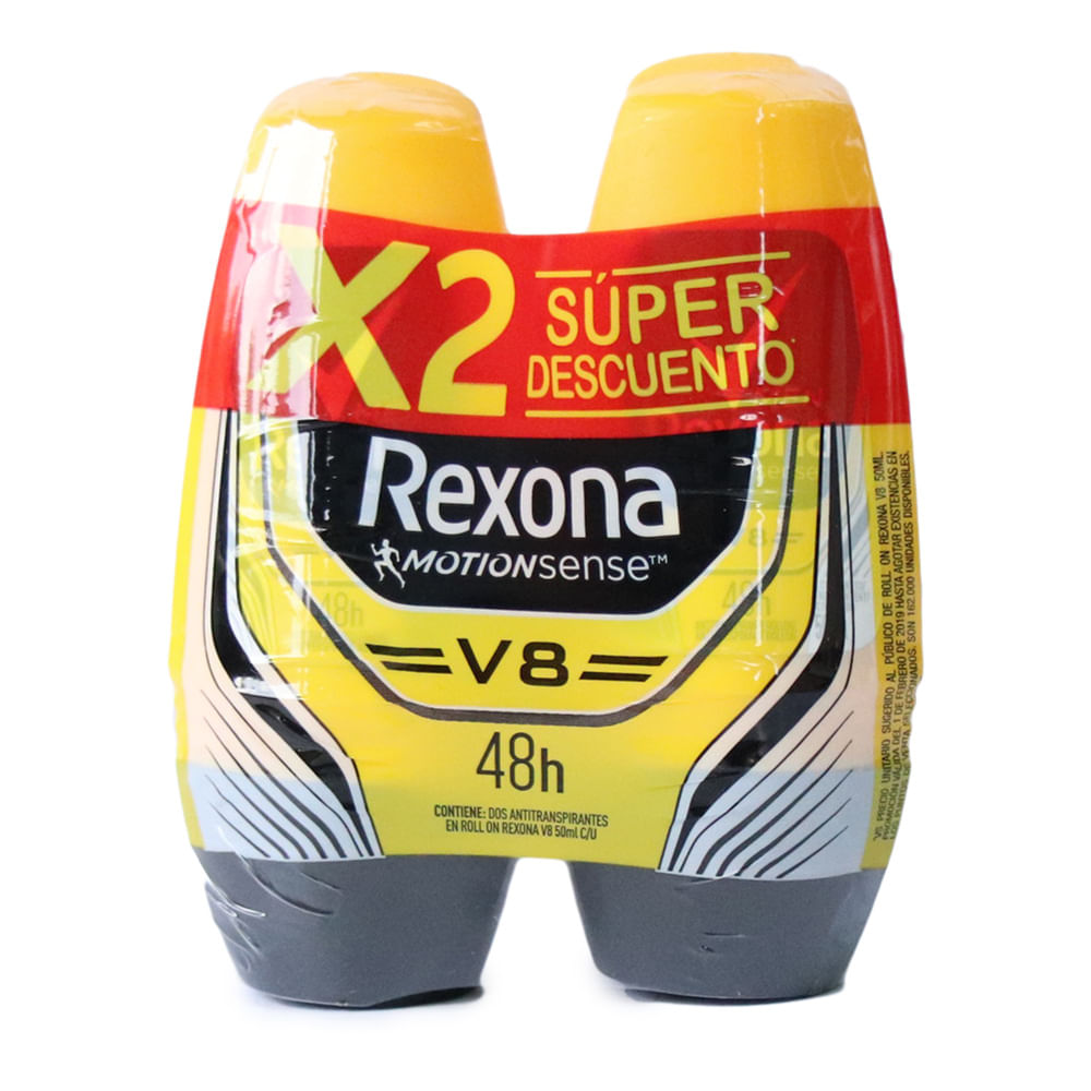 DEO ROLLON V8 REXONA X 2 UND  x 50 ML