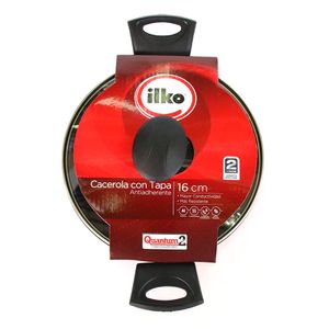 Cacerola ILKO antiadherente con tapa de vidrio 16 cm