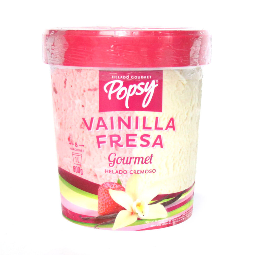 HELADO VAINILLA FRESA GOURMET POPSY *1LT