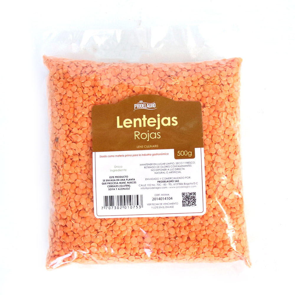 LENTEJA ROJA CANADIENSE x  500 GR
