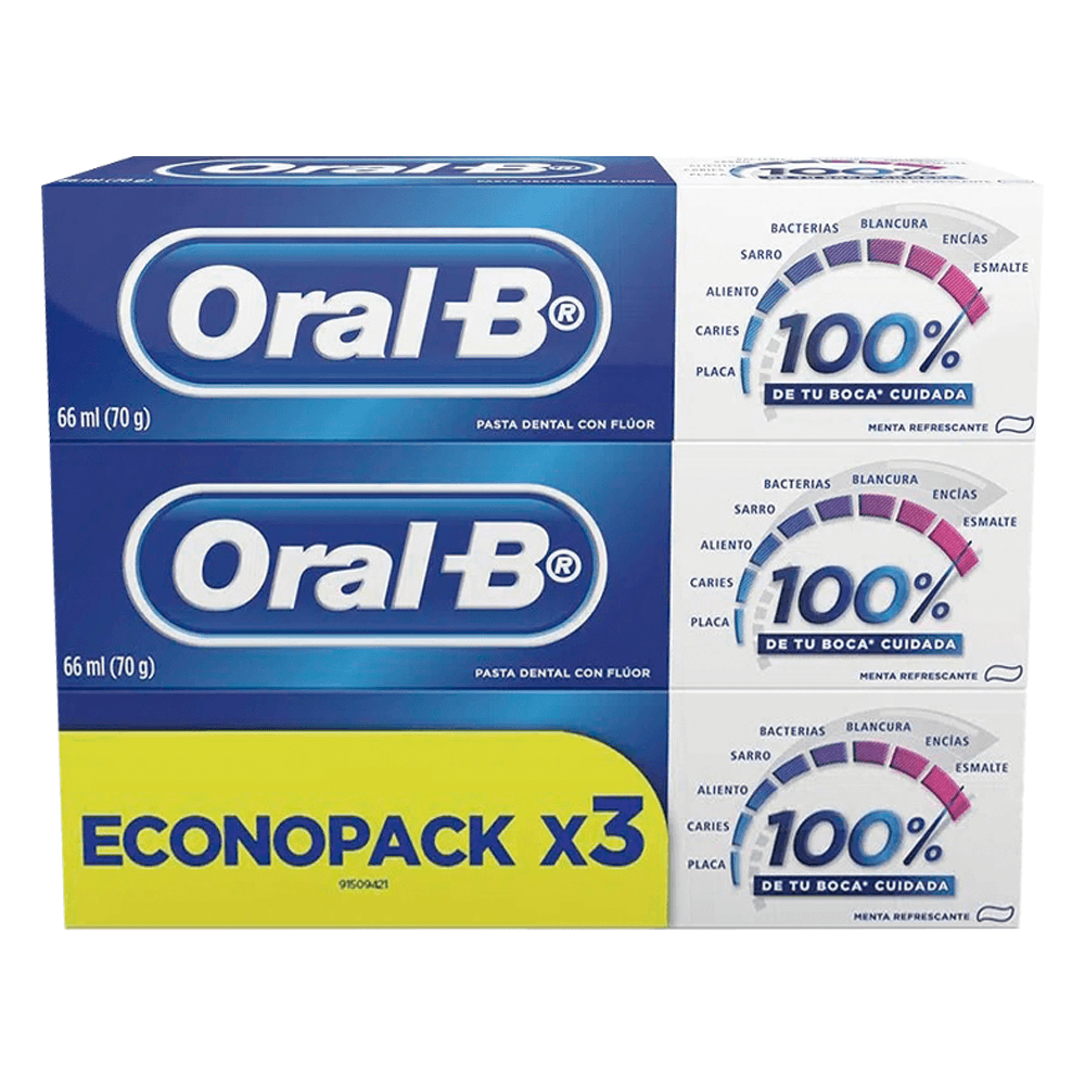 CREMA DENTAL ORAL B  100% x 3 UND *66 ML