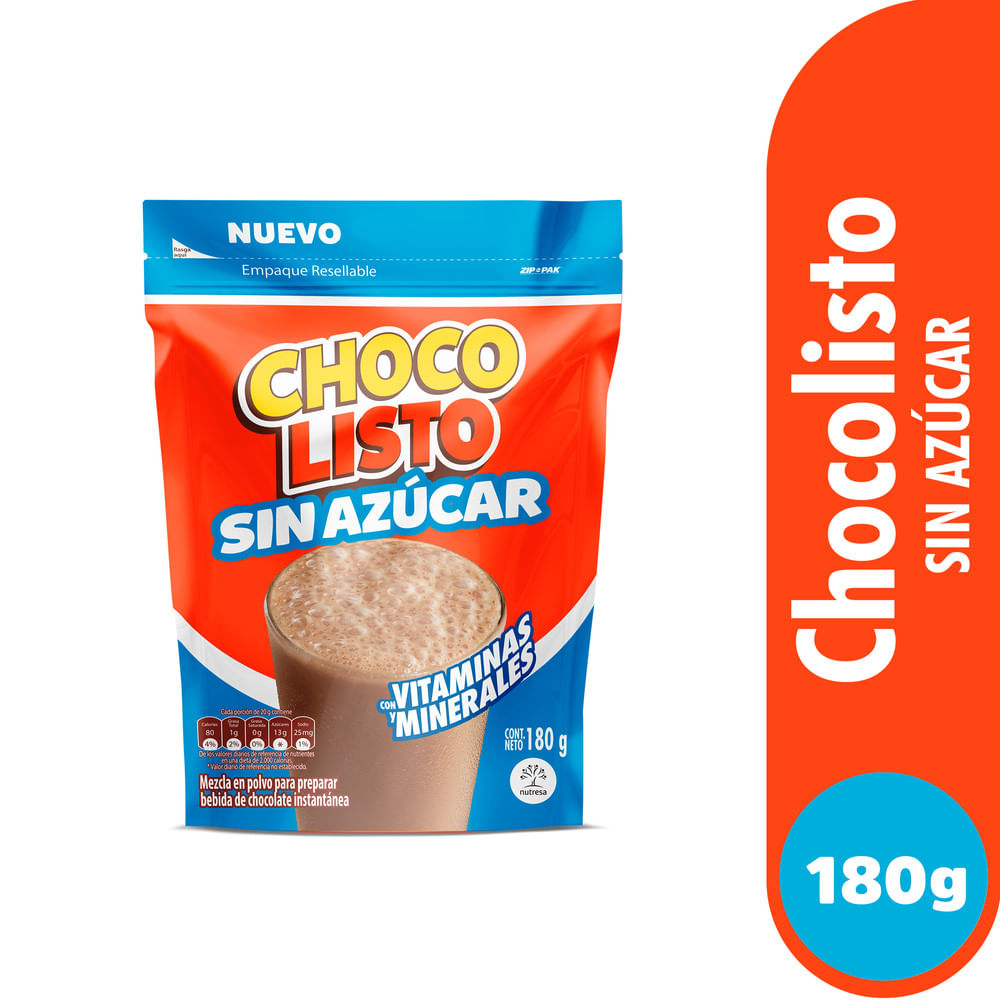 CHOCOLISTO SIN AZUCAR  x 180GR