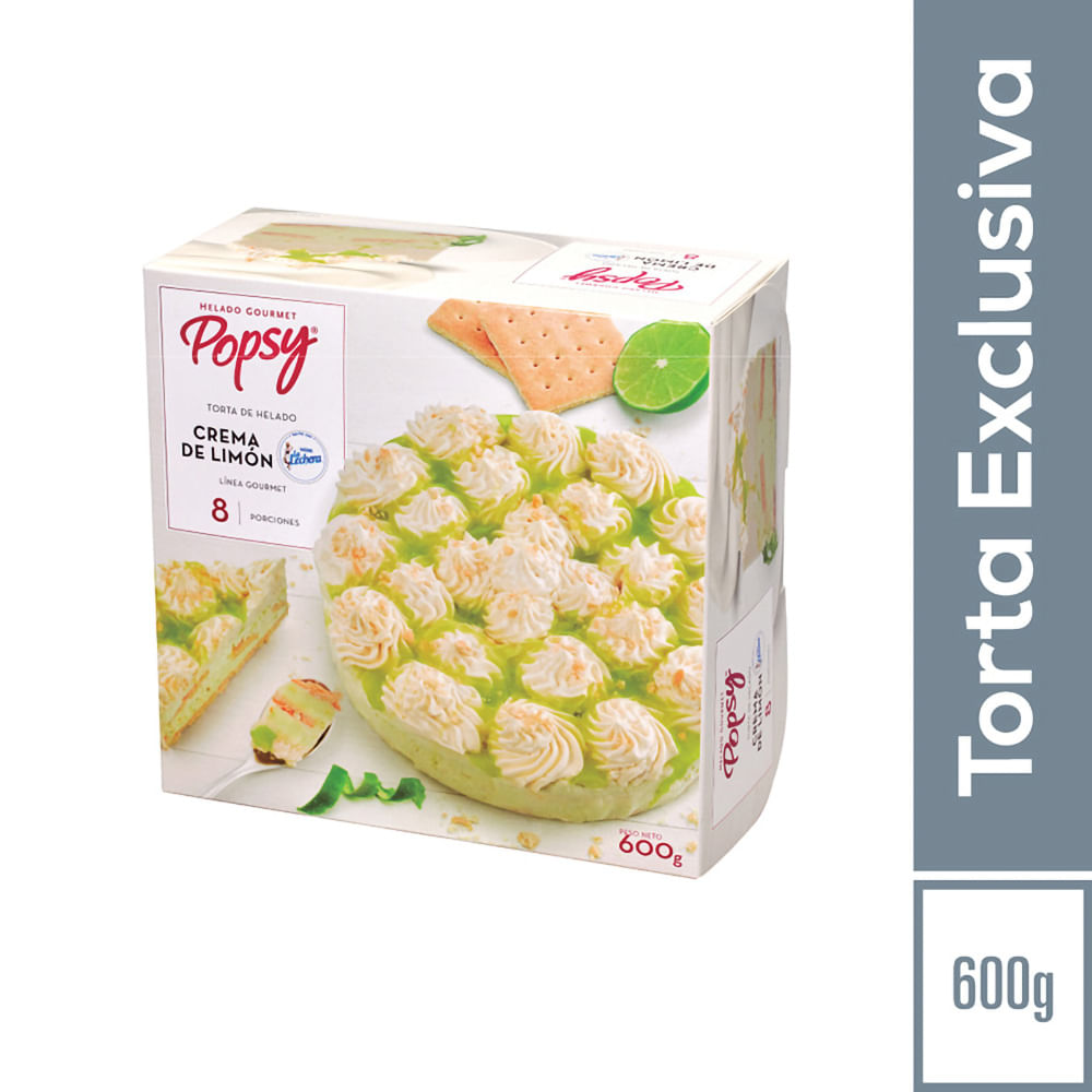 TORTA DE HELADO CREMA LIMON POPSY*600 GR