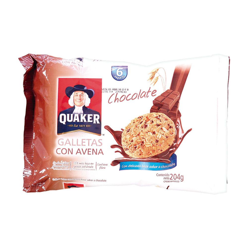 GALLETAS QUAKER AV/CHOC 204gr