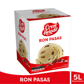 HELADO TARRO RON PASAS CREM HELADO*5LT