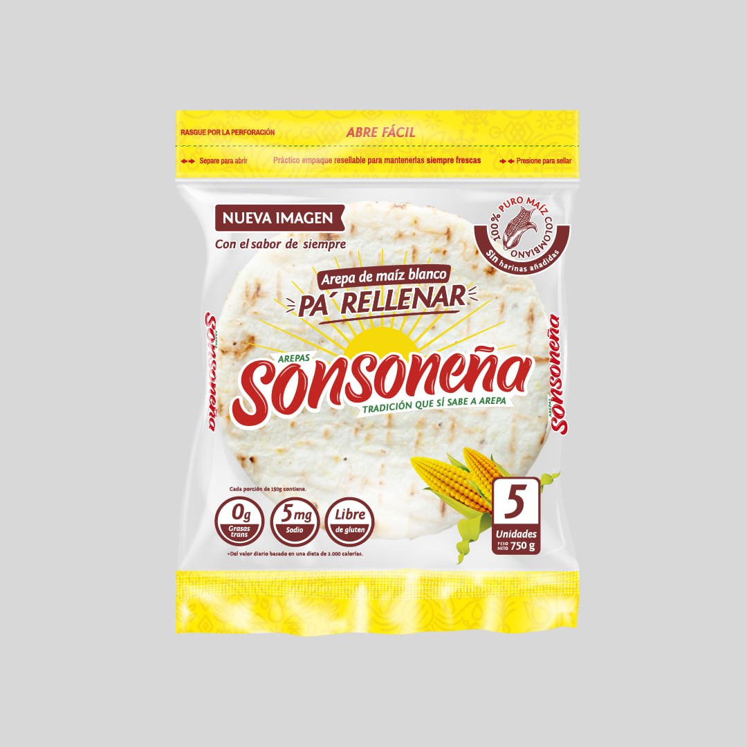 AREPA PA RELLENAR SONSONEÑA 5 UND*750GR