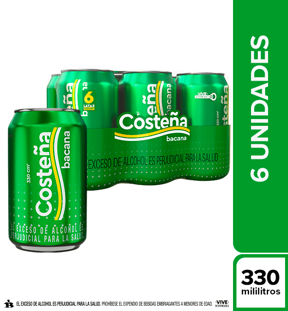 CERVEZA COSTEÑA BACANA SIXPACK*330ML