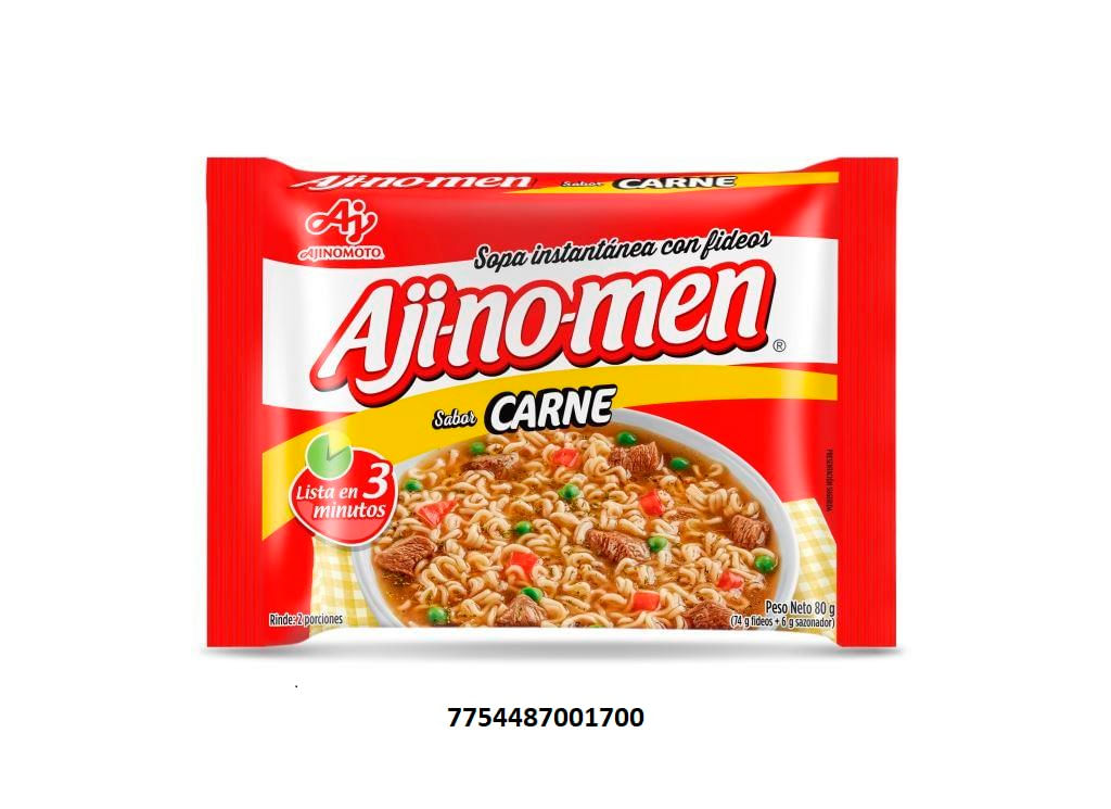 SOPA INSTANTANEA AJINOMEN CARNE*80GR