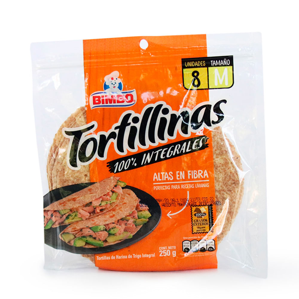 TORTILLAS INTEGRAL 250gr BIMBO
