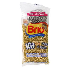 ESPONJILLA ORO PLATA+RULO BRIO