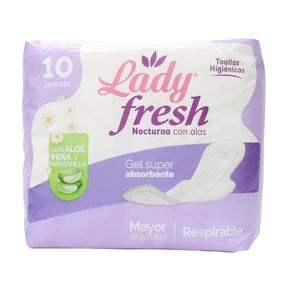 TOALLAS HIGIENICAS NOCHE LADYFRESH*10UND