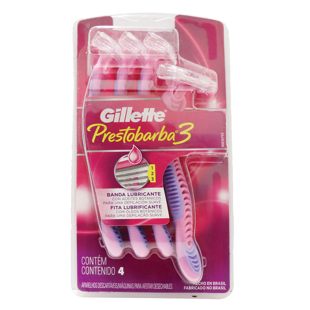 PRESTOBARBA 3 MUJER GILLETTE x 4UNDS