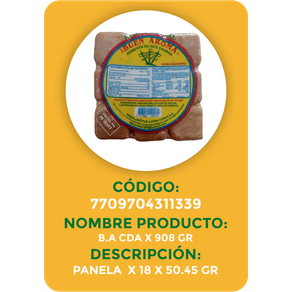 PANELA CUADRADA BUEN AROMA 18x908GR