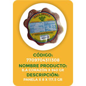 PANELA CORAZON BUEN AROMA 8Ux940G