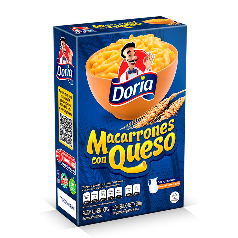 MACARRON CON SALSA DE QUESO DORIA *210GR