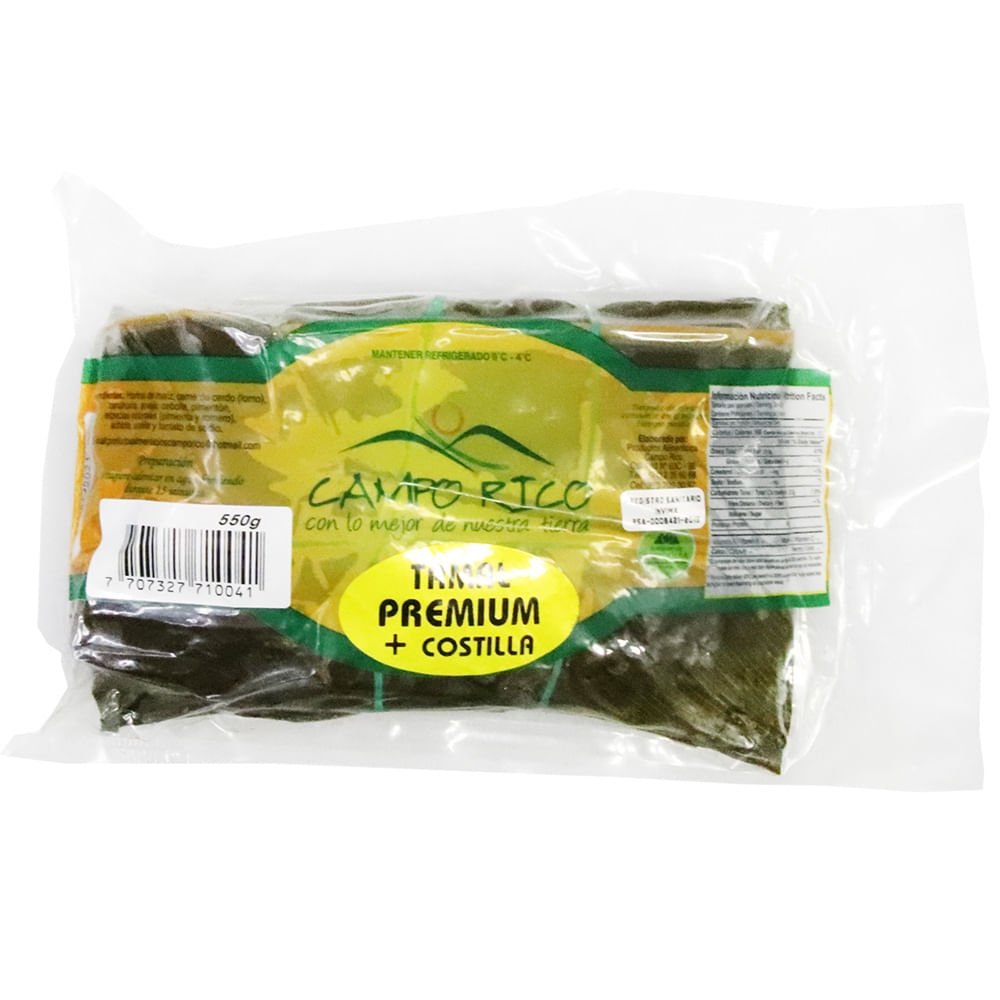 TAMAL PREMIUN MÁS COSTILLA CAMPOX 550 GR