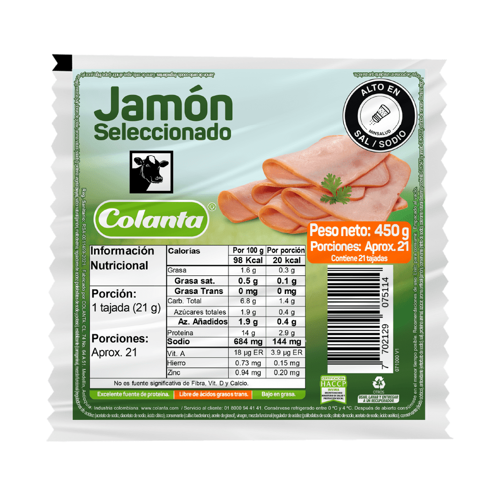 JAMON SELECCIONADO COLANTA X450G