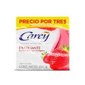 Jabón Carey Exfoliante de Fresa 3 Und 330gr