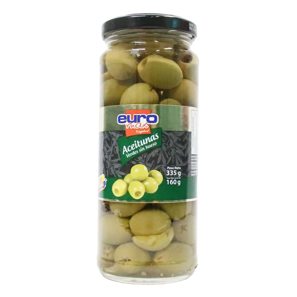 ACEITUNAS VERDES SIN HUESO EURO  x 330GR