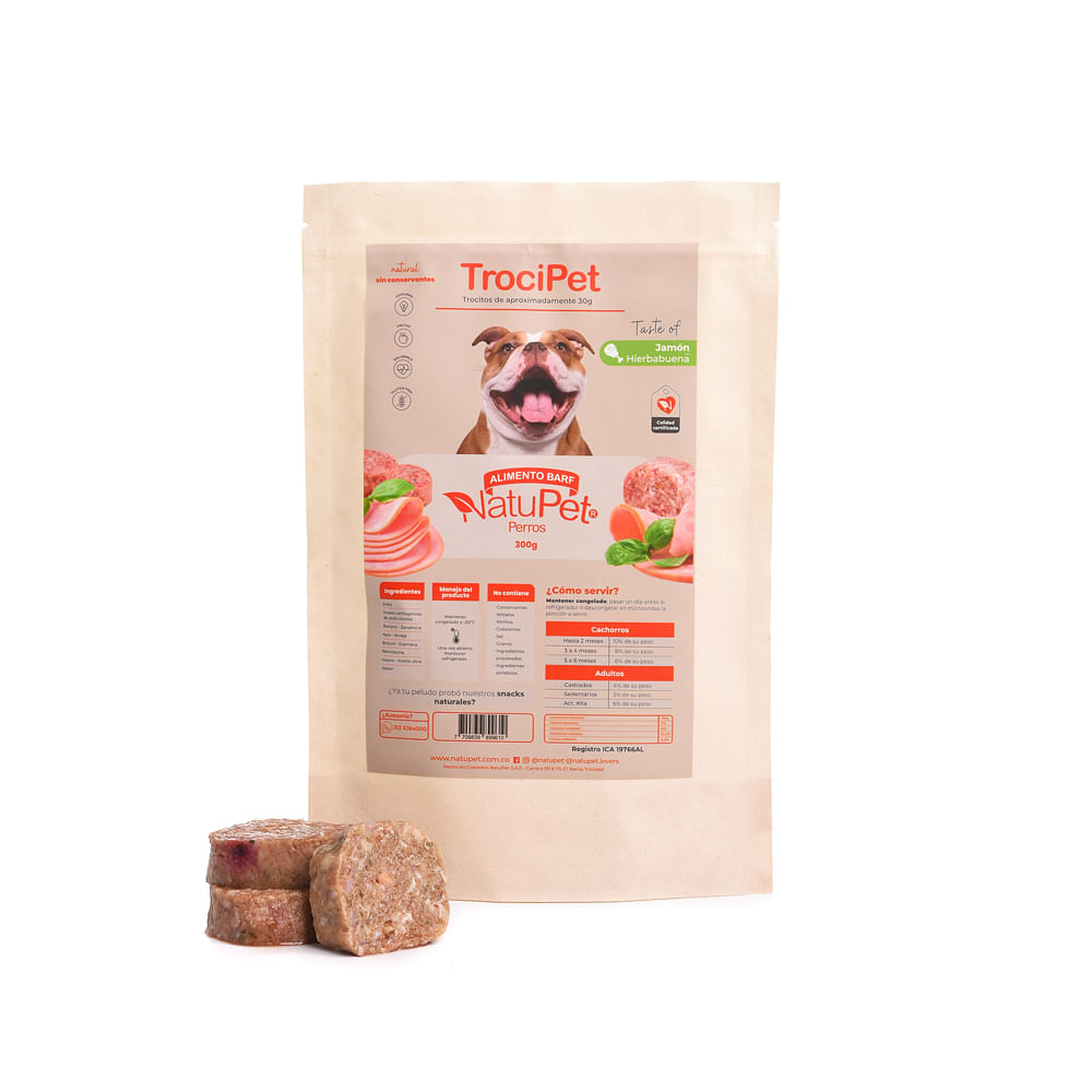 ALIMENTO JAMON/HIERBABUENA NATUPET*300G