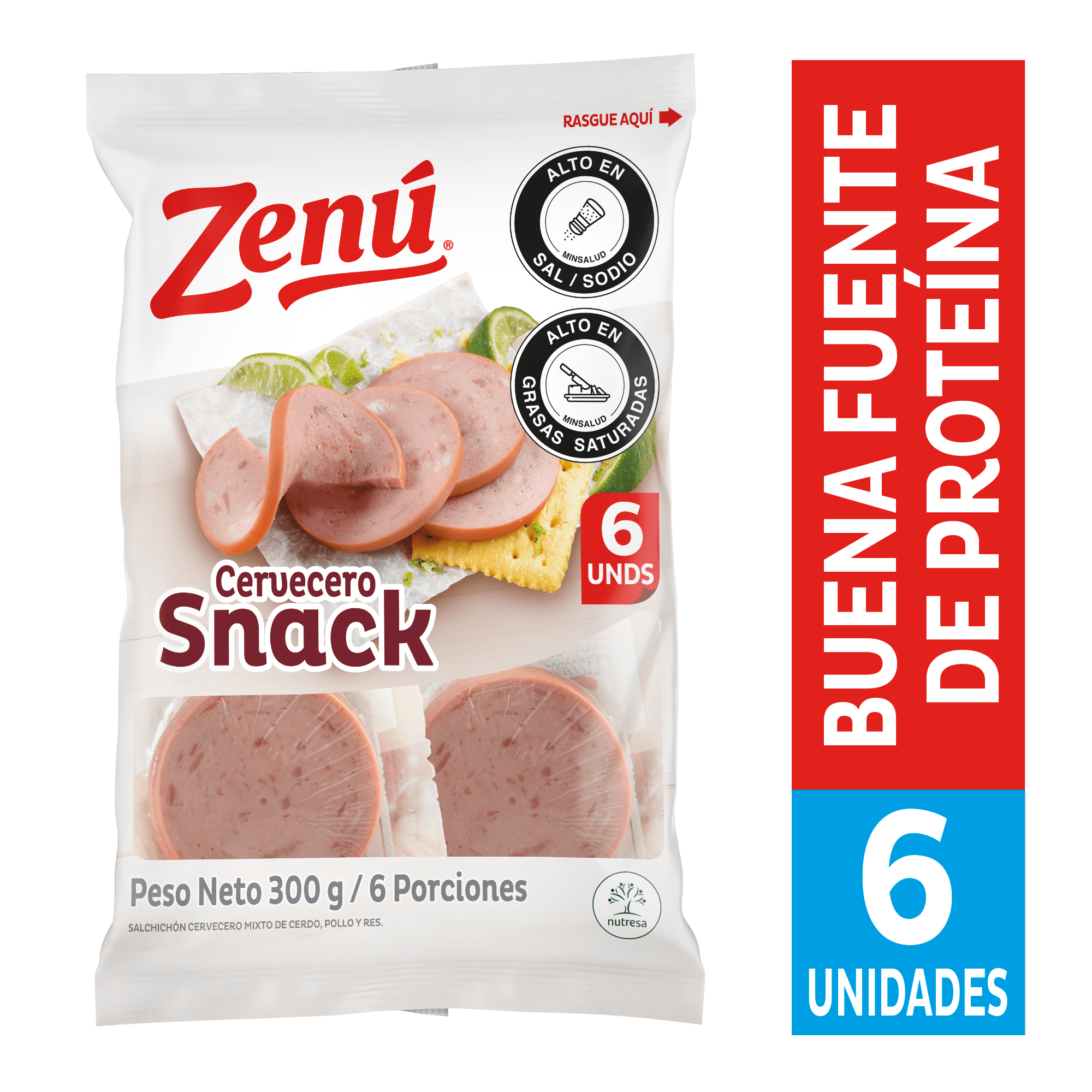 SALCHICHON SNACK ZENU  x 300 GR