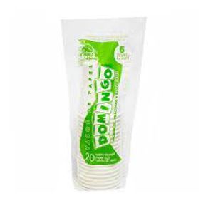 VASO 6 OZ BLANCO PAPEL DOMINGO x20 UND