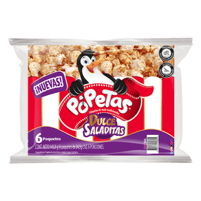 POPETAS DULCE SALADITAS X 6 PAQ X 145 GR