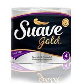 PAPEL HIG SUAVE GOLD 32M T/HOJA X4 UND