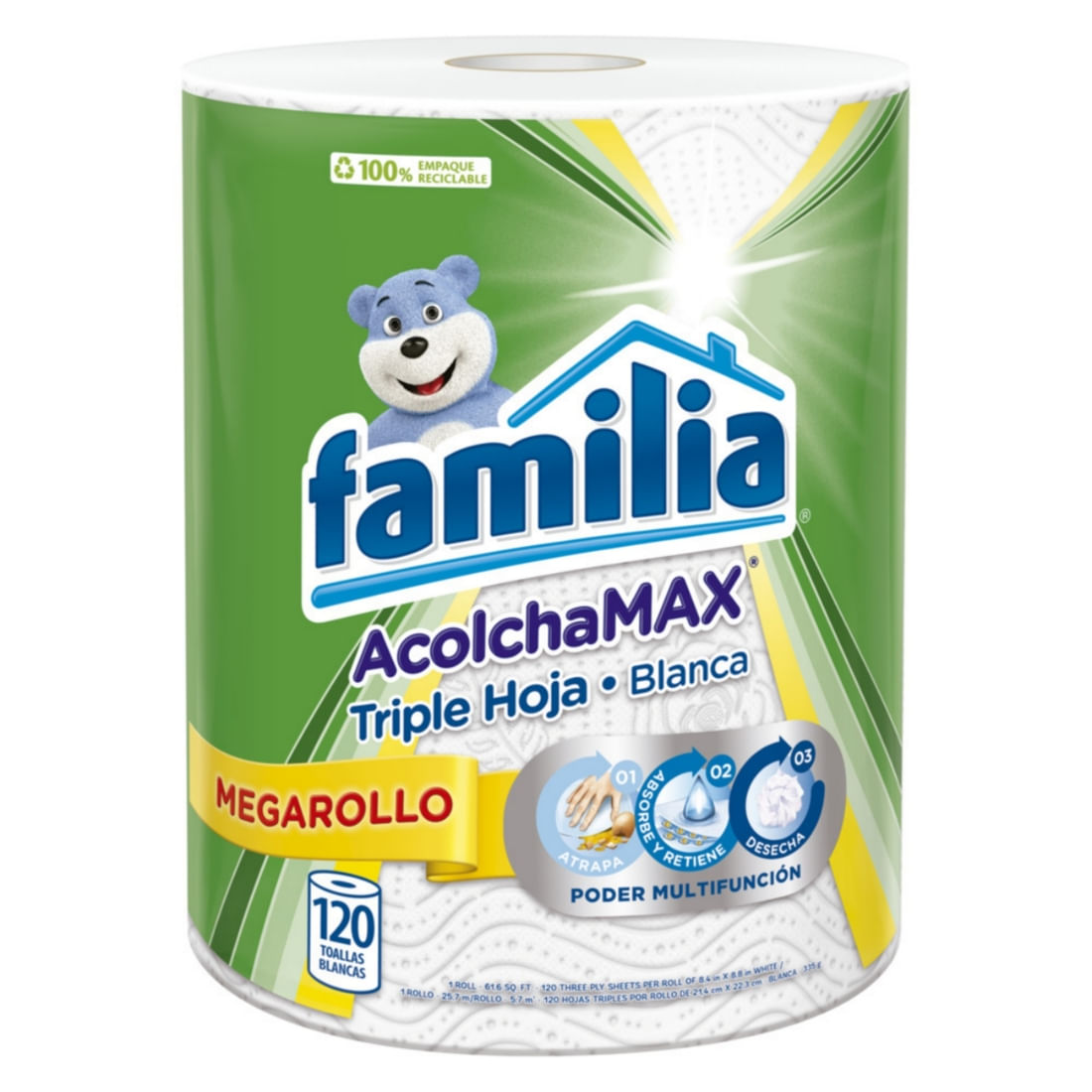 TOALLA FAMILIA ACOLCHADA MEGA BLANCA
