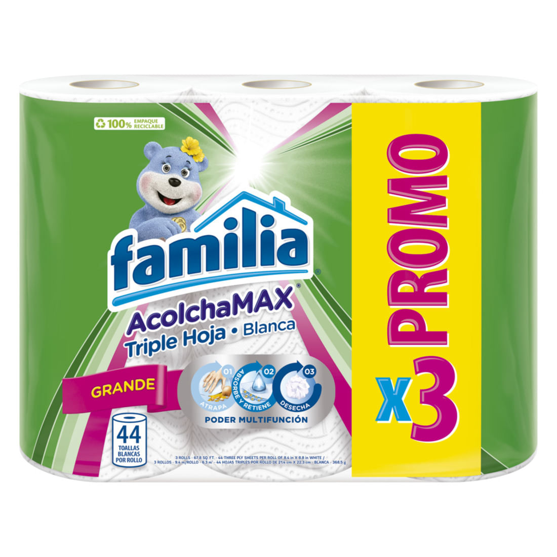 TOALLA COCINA ACOLCHAMAX GR 4HJ FAMILIA