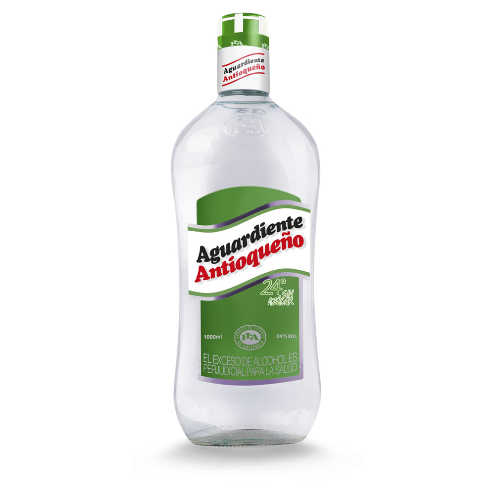 AGUARDIENTE ANTIOQUE O 24  VIDRIO*1000ML