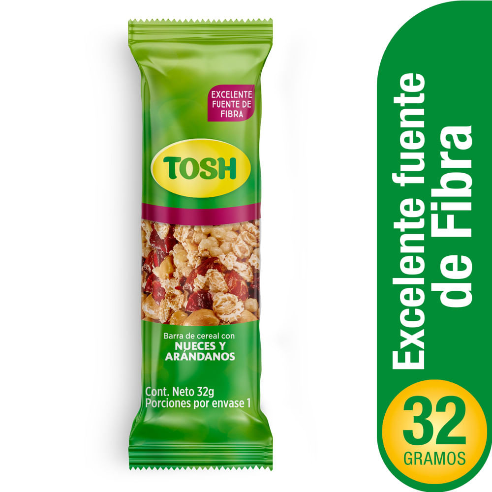BARRA ARANDANOS SIN AZUCAR TOSH*32GR
