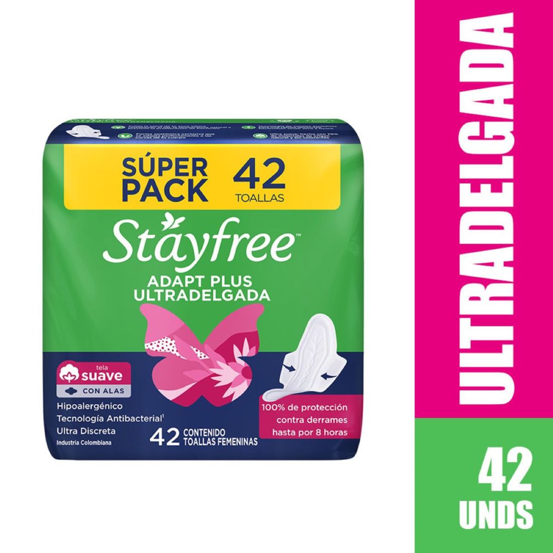 TOALLA HG PLUS ULTRADELG STAYFREE*42UND