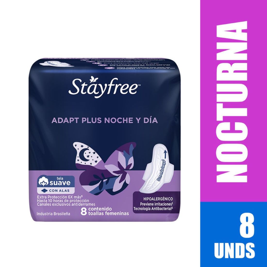 TOALLA NOCHE/DIA STAYFREE*8UND