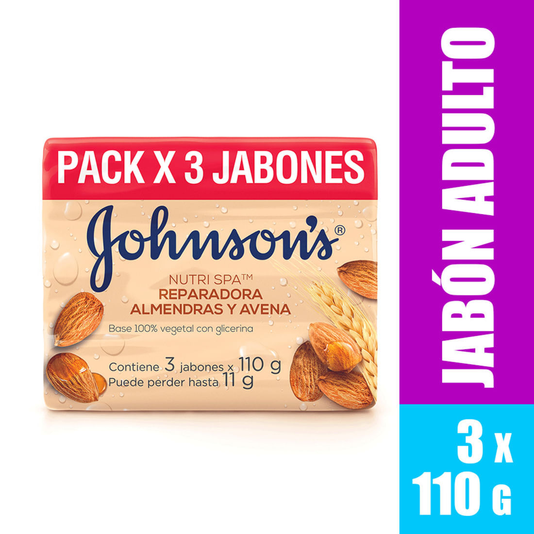 JABON JOHNSONS BARRA AVENA 3UND*110GR