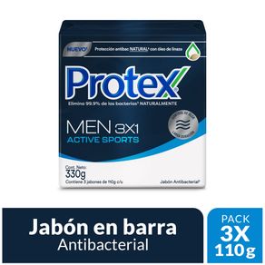 JABON MEN SPORT PROTEX x 3 UND x 110 GR