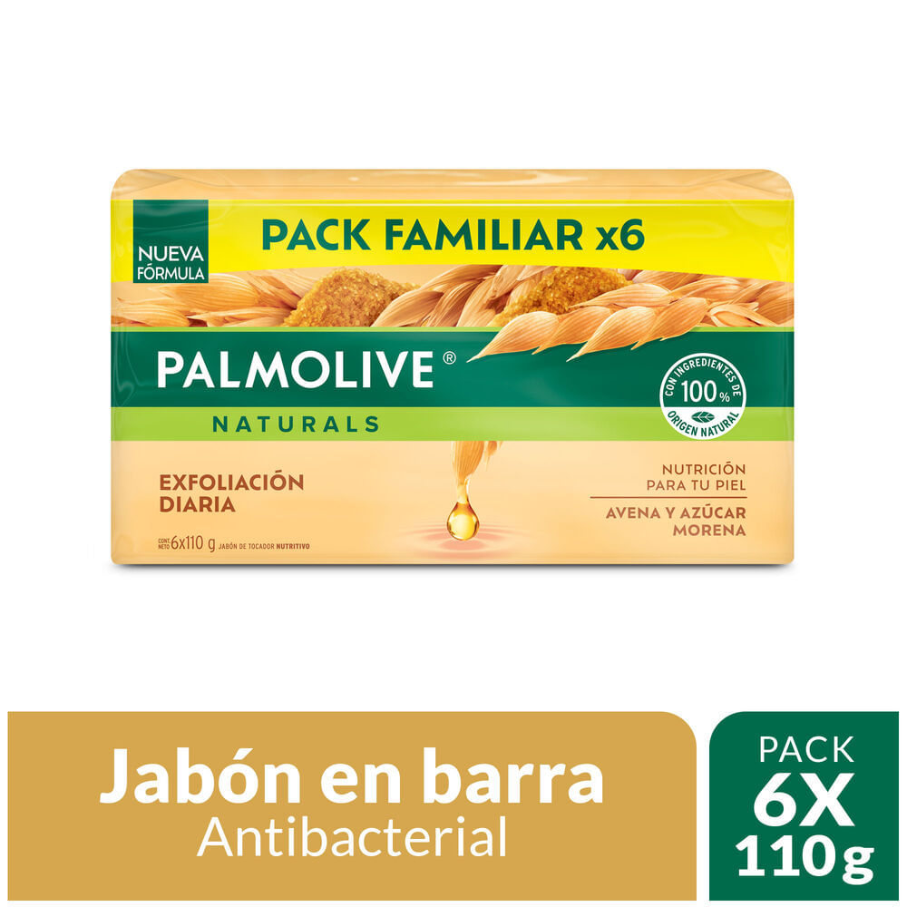 JABON BARRA PALMOLIVE AVEN/AZUC 6X110GR