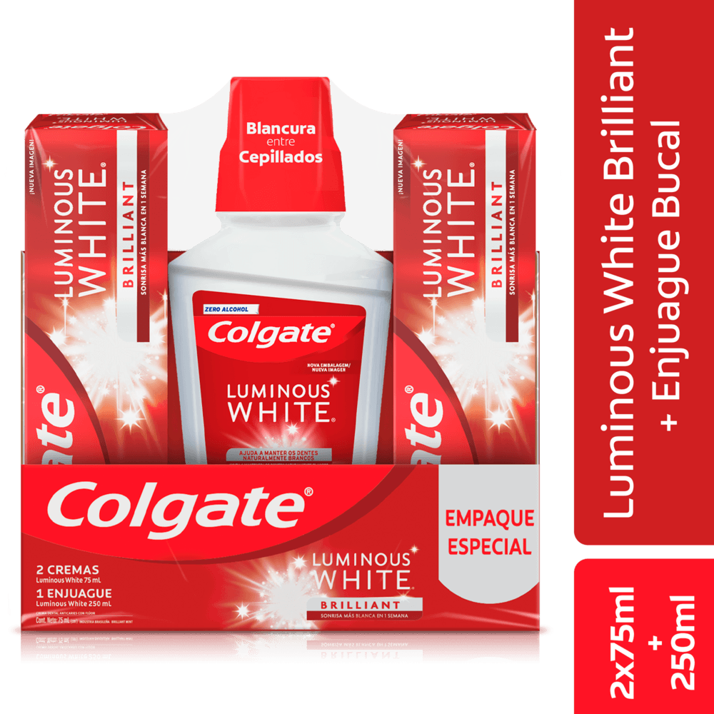 CREMA DENTAL COLGATE LUM. WHITE 2*75ML