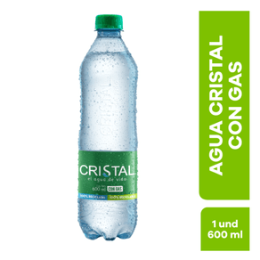 AGUA CRISTAL CON GAS x 600ML