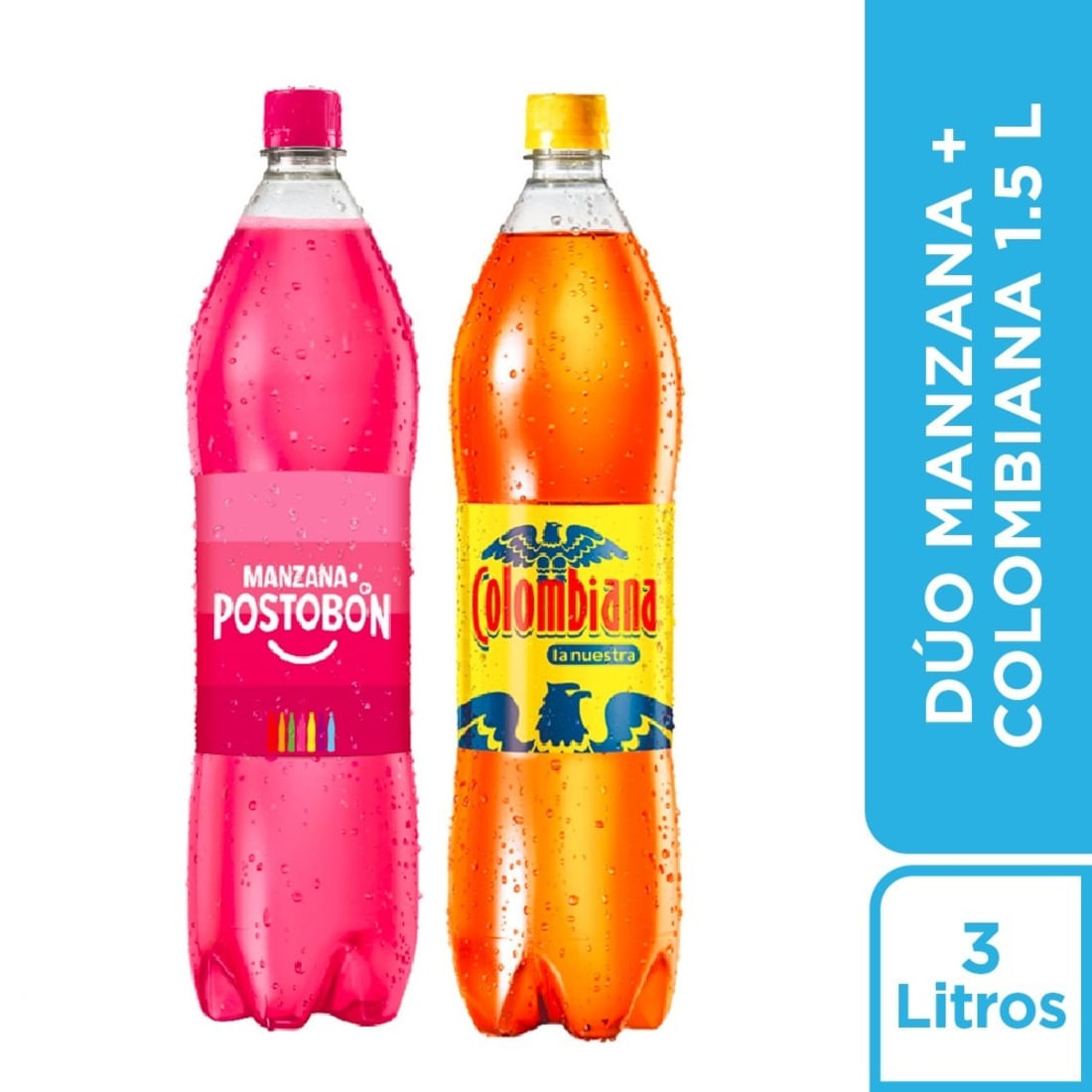 GASEOSA MANZANA PET*1500ML+COLOMBIANA