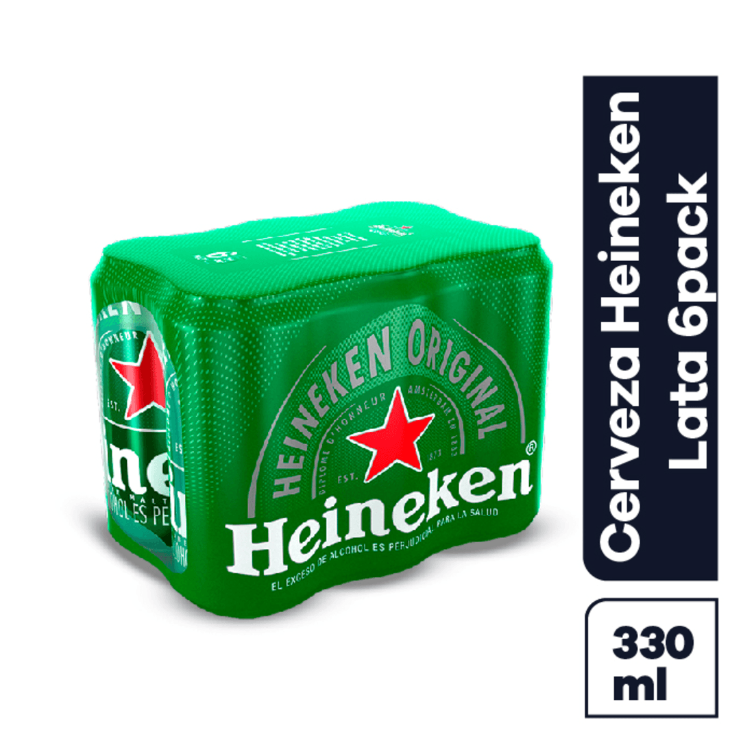 CERVEZA HEINEKEN LATA  x 330 ML  X6UND